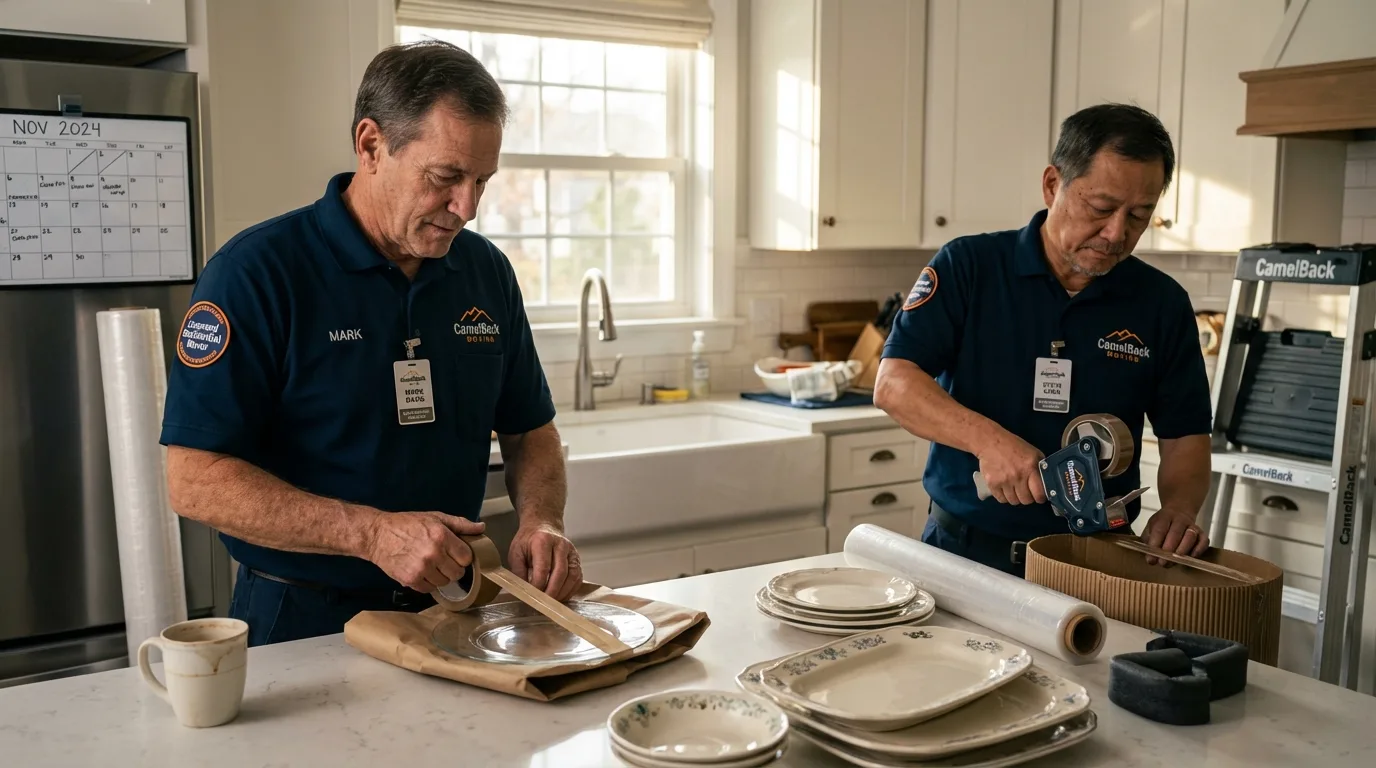 Professional crew packing kitchen dishware in Mount Pleasant, TX